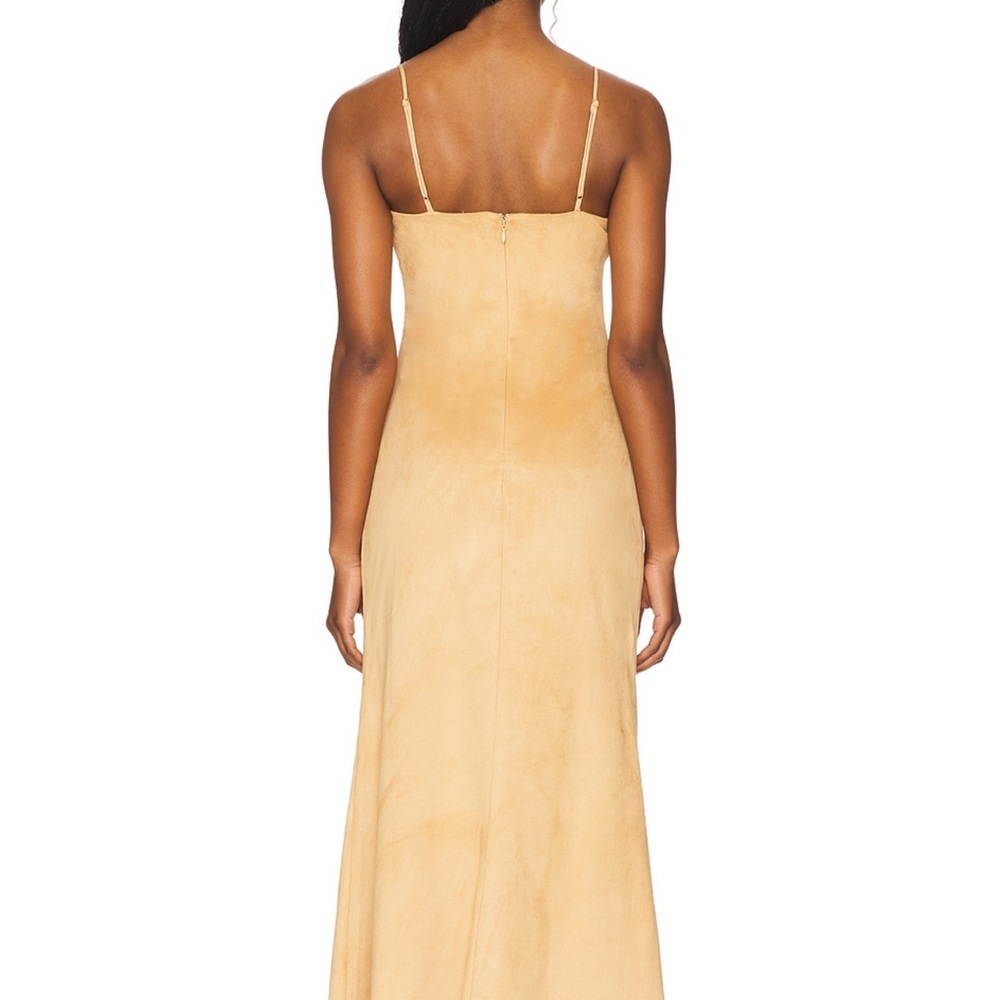 Bardot Camel-Beige Maxi/Midi  Dress with Spaghetti Straps - Picture 3 of 5